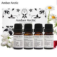 4 Pack Essential Oil Set, 100% Pure Natural Aromatherapy Best Therapeutic Grade Essential Oils(Jasmine, Vetiver, Rose,Chamomile)