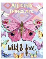 Punch Studio Gold Foil & Gem Embellished Mini Pocket Butterfly Notepad ~ All Good Things are Wild & Free 61565