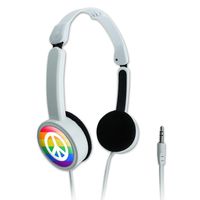 GRAPHICS & MORE Peace Rainbow LGBTQ Symbol Novelty Travel Portable On-Ear Foldable Headphones