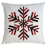 Indexshop 18x18 Christmas Throw Pillow Covers, Christmas Decoration Red Plaid Pillow Covers Cotton Linen Winter Deer Pillow Covers Christmas Decor Throw Pillow Covers Cushion Cover (C)
