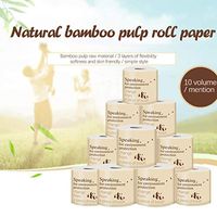 10 Rolls Paper, Bamboo Pulp Pumping Toilet Paper Available Premium 3-Ply Toilet Paper, Rapid Dissolving Toilet Paper (A-10 rolls)