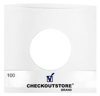 CheckOutStore (100) Paper Record Inner Sleeves with Hole for 7" Vinyl 45 RPM Records (Standard)