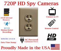 SecureGuard Power Receptacle Outlet 720P Spy Camera SD Card DVR Nanny Camera (BEIGE)