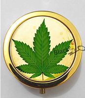 BlackKey Multicolor Marijuana Weed Leaf 3-Compartment Decorative Pocket Gift Box Case Organizer for Pill, Color 2 -325