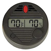 Quality Importers Trading HygroSet II Round Digital Hygrometer for Humidors, 10-Second Refresh Rate, Battery Included, 2% Humidity and 1% Temperature Accuracy for Cigar Humidors