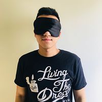 Xenuro Total Darkness - Large Soothing Slumber Premium Grade Mulberry Silk Bird Box Eye Mask – Extra Soft, 100% Hypoallergenic Silk - with Travel Pouch and Ear Plug (Single Adjustable Elastic Strap)