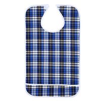 Huakii 3Colors Adult Mealtime Bib, Waterproof Double Layer Elder Dinning Clothes Protector(Blue)