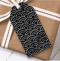 Black and Silver Christmas Gift Tags (Present Favor Labels)