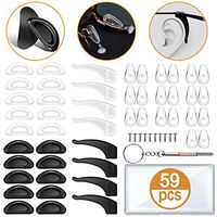 Eyeglass Nose Pads for Eyeglasses, Eyeglass Repair Kit with Screws Air Soft Glasses Stick on Accessories Silicone Nose Pad Replacement Anti Slip Pieces Grips Guards for Sunglass Eye Glass - Set of 59
