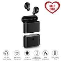 Wireless Earbuds, LAKASARA True Wireless Headphone with Emergency Power Bank, Mini Invisible in-Ear Earphone Sweatproof with Microphone,15H Playtime 3D Stereo Sound Wireless Earpods