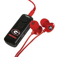AudioSpice Georgia Bulldogs Bluetooth Receiver and Earbud Combo w/BudBag Storage Case