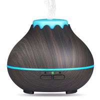Mini Aroma Essential Oil Diffuser,OliveTech 150ml Ultrasonic Cool Mist Humidifier with Color LED Lights Changing and Waterless Auto Shut-off for Office, Yoga, Spa, Baby Room,Home,Bedroom- Wood Grain