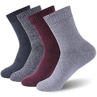 Wide Diabetic Socks, Feelwe Diabetic Socks for Men Size 13-15 Extra Wide Diabetic Socks Cold Weather Seamless Toe Non Binding Comfort Socks 4 Pairs Black White/Light Grey/Balck Red/Black Grey X-Large