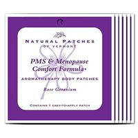 Natural Patches Of Vermont Rose Geranium PMS & Menopause Essential Oil Body Patches, Single Patch Pouch (Pack of 6)