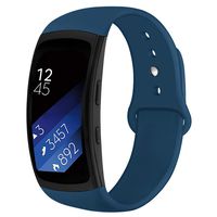 OenFoto Sports Band Compatible Gear Fit2 Pro/ Fit2, Replacement Silicone Accessories Strap Samsung Gear Fit2 Pro SM-R365/ Gear Fit2 SM-R360 Smartwatch (Slate Blue, Large)