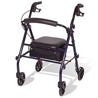Carex Steel Rollator Walker with Seat and Wheels - Rolling Walker for Seniors - Walker Supports 350lbs, Foldable, For Those 5'0" to 6'1"