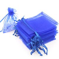 AKStore 100PCS 4x6" (10x15cm) Drawstring Organza Jewelry Favor Pouches Wedding Party Festival Gift Bags Candy Bags (Blue)
