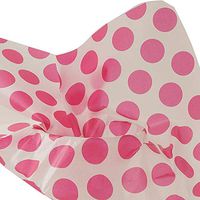 10ct Hot Pink Jumbo Polka DOTS on White Tissue Paper for Gift Wrapping 20"x30" Sheets nfLG -1054