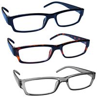 The Reading Glasses Company Black Brown Grey Lightweight Comfortable Readers Value 3 Pack Mens Womens RRR32-127 +1.75