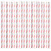 Rink Drink Biodegradable Paper Drinking Party Wedding Celebration Straws - Pink and White - Party Wedding Celebration Pack of 25