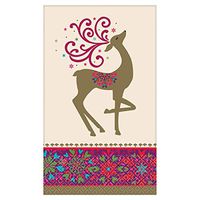 4.5 in. x 7.75 in. Christmas Whimsical Winter Deer Guest Towels (36-Count)