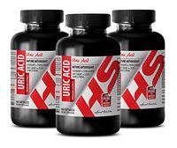 antioxidant Vitamins - URIC Acid Formula Natural EXTRACTS - Urinary Flow - 3 Bottles (180 Capsules)