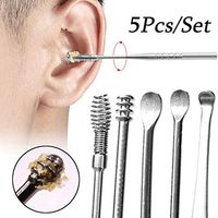 Fenido 5Pcs Professional Ear Tool Sets Curette Ear Pick Wax Remover Ear Cleaning Earwax Removal