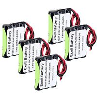 Exell Custom 3.6V 800mAh NiMH AAA Pack with 6.0" 26AWG Open Wires - 5 pcs