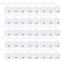 TENS Electrodes, Value Wired Replacement Pads for TENS Units, 40 TENS Unit Electrodes (2in x 2in, 40 Pack) Discount TENS Brand