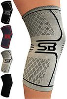 SB SOX Compression Knee Brace - Great Support That Stays in Place - Perfect for Recovery, Crossfit, Everyday Use - Best Treatment for Pain Relief, Meniscus Tear, Arthritis (Gray/Black, X-Large)