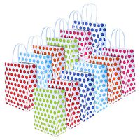 Livder 12 Pieces Small Party Present Gift Paper Bags with Handles for Birthday Wedding Christmas Parties (Dots Pattern)