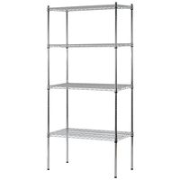 Sandusky Lee WS361874-C Industrial Welded Wire Shelving, 800lbs Capacity, 36" Width x 74" Height x 18" Depth, Chrome