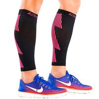 ActiveGear Calf Compression Sleeves for Men and Women to Improve Circulation and Recovery - Black/Pink S/M (One Pair)