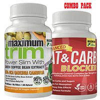 Maximum Trim - Premium Garcinia Cambogia & Fat & Carb Blocker Combo Pack. Most Effective for Weight Loss - 95% HCA Garcinia Cambogia; Supplements to Reduce Appetite & Block Fat and Sugar