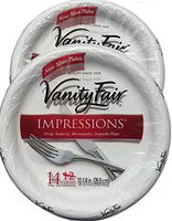 Vanity Fair Impressions 10 1/4 Inch Disposable Plates, 14 Count (2 Pack)