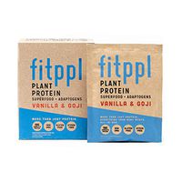 fitppl Plant Protein Superfood + Adaptogens (Vanilla & Goji) | Organic Ingredients, Stevia-Free, Gluten-Free, Vegan, Non-GMO, All Natural, Eco-Friendly Protein Powder - (10 Count)