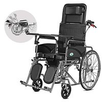 Wheelchair Medical Equipment Lightweight Folding, Comfortable Full Lying Removable Portable Travel Chair for Disabled Elderly, Self Propelled with Running Brakes Walker Assist d