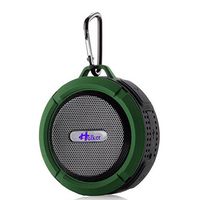 HULKER 002 Outdoor Bluetooth Speaker - Unbreakable, Dust-Proof - Built In Mic - Hands-free ,with Sucker ,Portable Design For Indoor & Outdoor Use - 8 Hour Playtime - Easy To Use ( Amy-Green )
