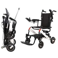 PLLP Medical Rehab Chair, Wheelchair,Electric Wheelchair, Foldable Elderly Disabled Aid Car Dual Controller Intelligent Compact Portable Lightweight Scooter 20.5Kg Can Drive 15Km