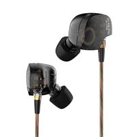 KZ ATE KZ-ATE Dynamic Balanced Armature IEMS In Ear HIFI Monitors DJ Studio Stereo Music Earphones Headphone Earbuds For Mobile Phone iPhone Samsung MP3 MP4 Music Player (Black)