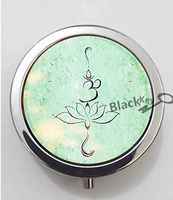 BlackKey Om Symbol Lotus Flower Yoga 3-Compartment Decorative Pocket Gift Box Case Organizer for Pill, Color 1 -143