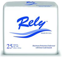 Rely Maximum Protection Underwear (Adult Pull-up) with Inner Leak Guards, Medium (34" - 44"), Pack of 25