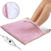 Foot Warmer Electric, Heating Pad King Size Ultra Soft Flannel, Extra Large for Bed, Abdomen, Feet, Back, Cramp, Office/Home Under Desk, 10ft Cord, Auto Off, 22" x 21" - Pink