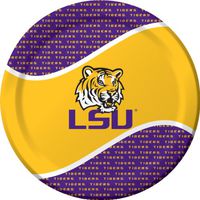 8-Count Round Paper Dinner Plates, LSU Tigers