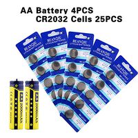 4pcsAA 2000mAh High Density Rechargeable Batteries Ni-MH Cells+25pcs CR2032