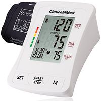 CHOICEMMED White Blood Pressure Monitor - Medium BP Cuff Meter with Display - Medium Blood Pressure Machine 11.8”-16.5” - Blood Pressure Tester with Carrying Bag - Blood Pressure Gauge