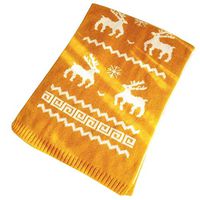 Theoylos Women's Winter Knitted Scarf Imitation Cashmere Scarves Ladies Elk Print Christmas Shawl Wraps Warm Scarf Yellow