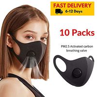 YCGSHOP Breathing Face Masks 10PCS, Polymer filter sponge Face Masks Black, Washable Reusable Masks, Protection from Dust, Pollen, Pet Dander, Other Airborne Irritants