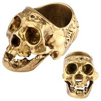 Skull Cigar Holder Stand, Skull Cigar Rings for Men, Smoking Accessories Cigar Tray Retro Skull Ring Cigar Accessories Home Desk Decoration (Gold)