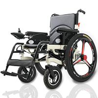 DONGBALA Electric Wheelchair, Folding Lightweight Portable Powerchair 250W2 Dual Motor Drive with Electric Power Or Use As Manual Wheelchair for Disabled Elderly Aluminum Alloy 12AH
